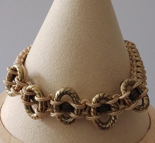 Hematite noughts and crosses slider bracelet