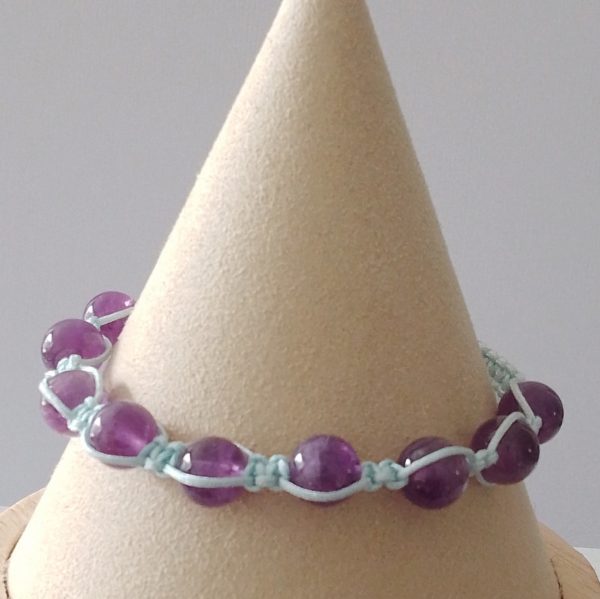 Amethyst Shamballa Style bracelet