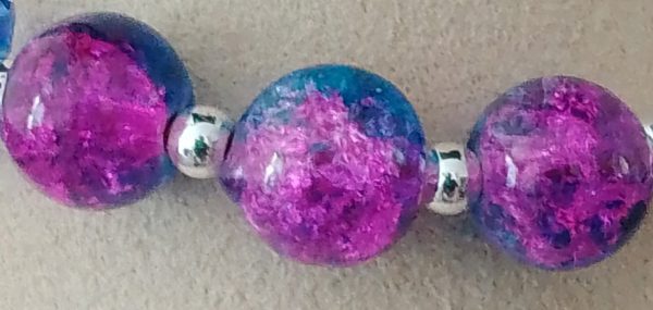 Blue & Purple Crystal Flower Bracelet - Image 3