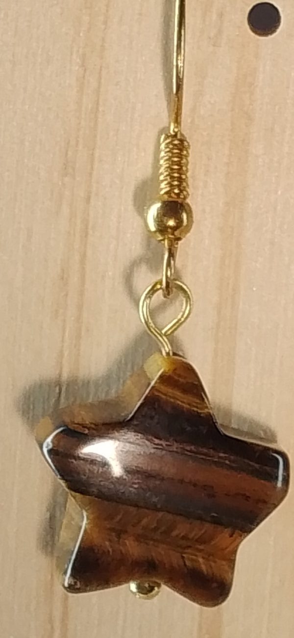 Tigers eye Star earrings - Image 5