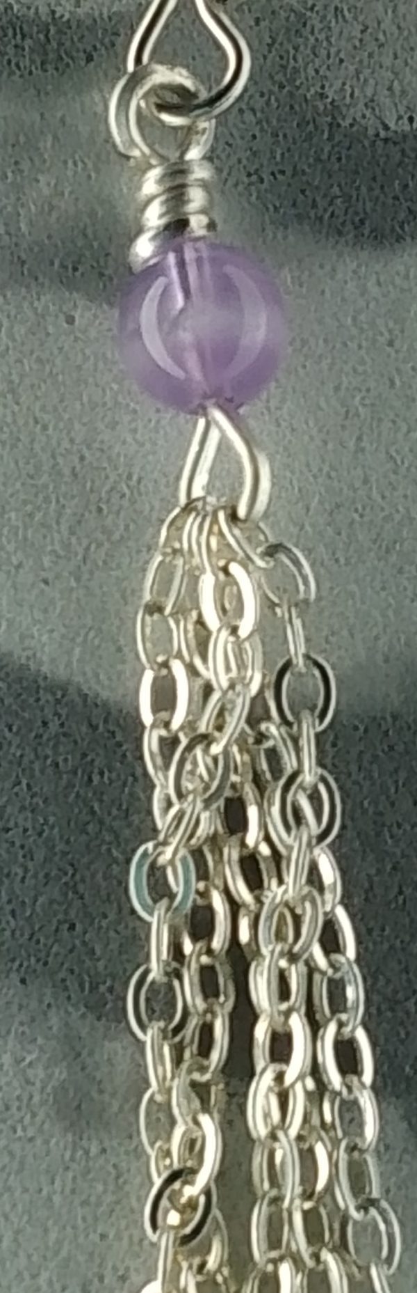 Amethyst and chain long line earrings - Image 5