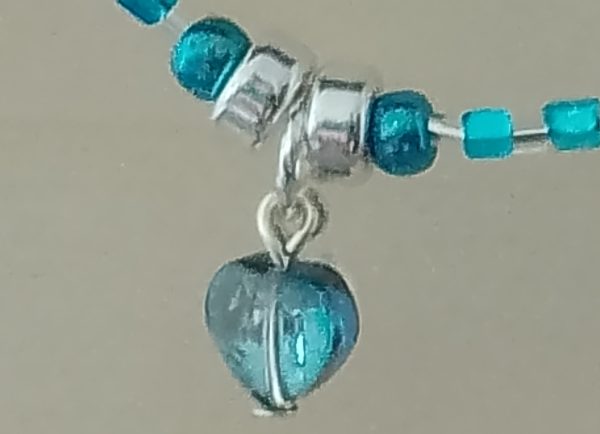 Blue & Silver Beaded Anklet - Image 2