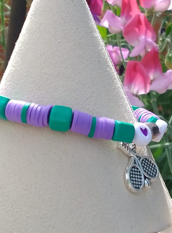 Purple & Green Tennis Charm Bracelet - Image 2