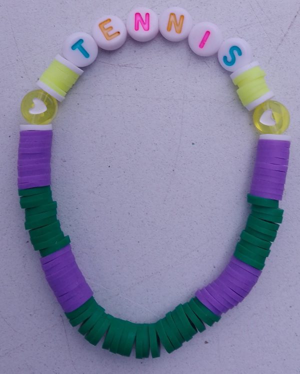 “TENNIS” Wimbledon-Inspired Polymer Bead Bracelet