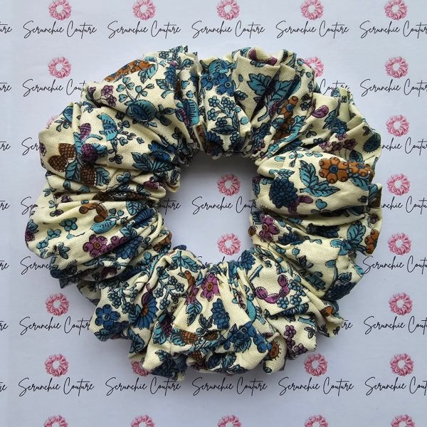 Gorgeous Vintage Floral Scrunchie - Size: XL (XTRA FRILL)