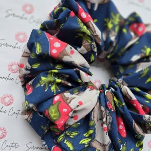 Hedgehog & Mushroom Print Scrunchie - Size: XL