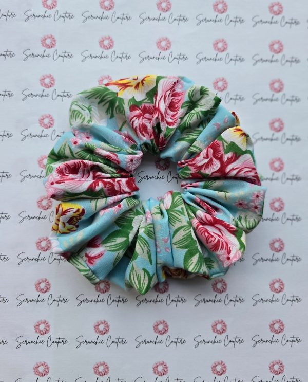 Light Blue Floral Scrunchie - Size: XL - Image 8