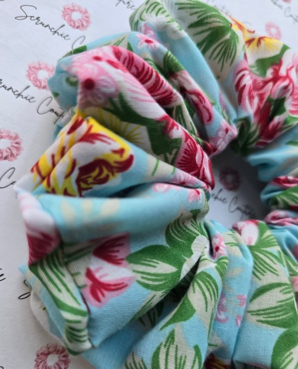 Light Blue Floral Scrunchie - Size: XL - Image 6