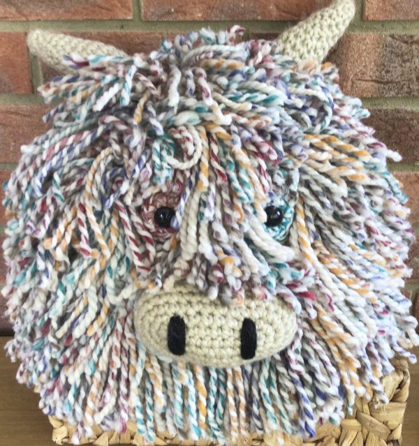 Medium Crochet Highland Cow Cushion