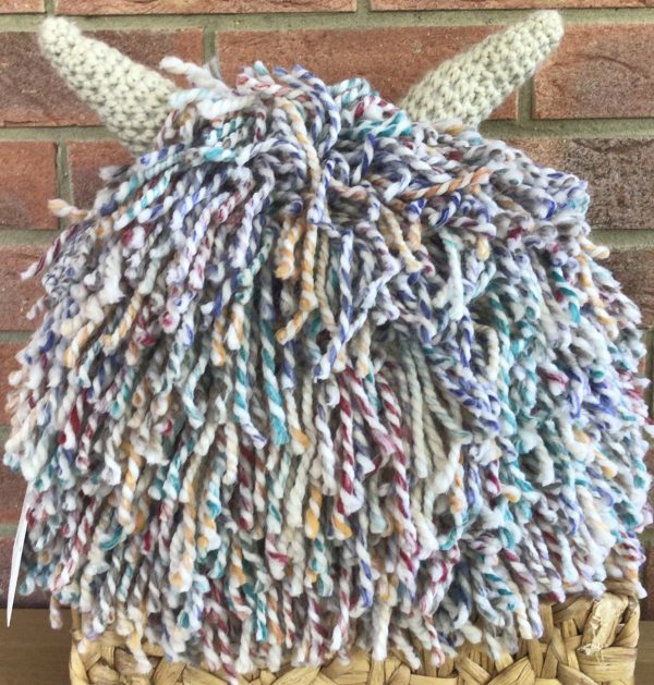 Medium Crochet Highland Cow Cushion - Image 2