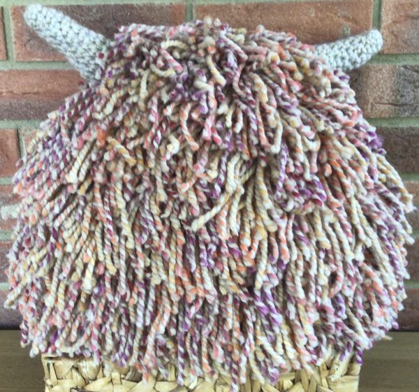 Medium Crochet Highland Cow Cushion - Image 3