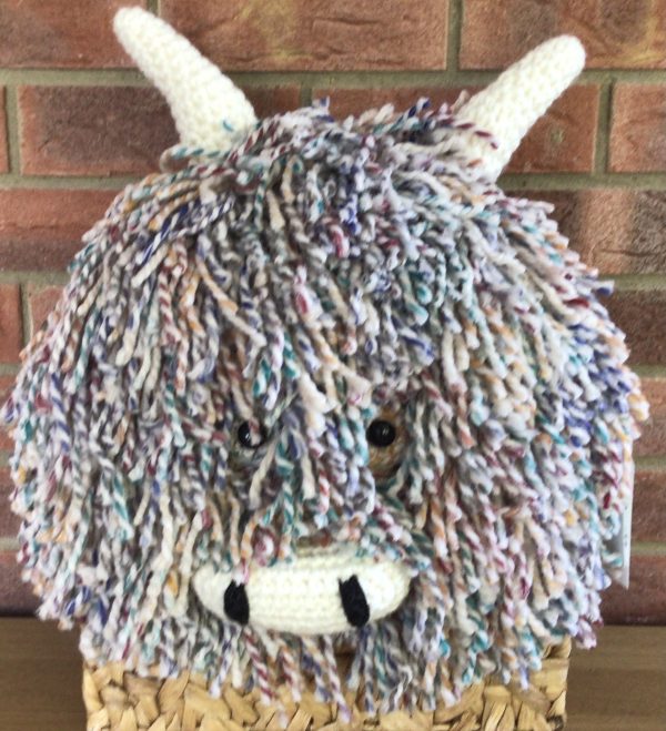 Large Crochet Highland Cow Cushion
