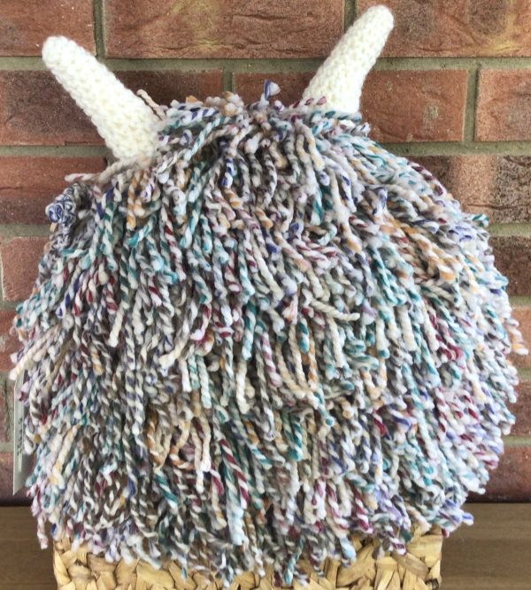 Large Crochet Highland Cow Cushion - Image 3