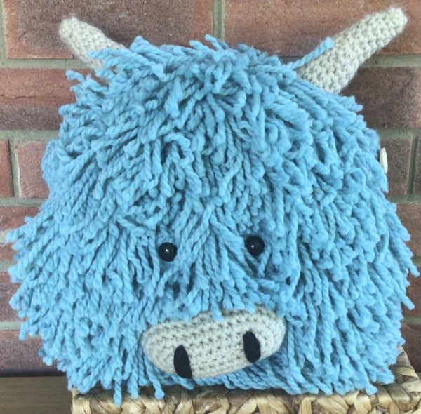 Medium Crochet Highland Cow Cushion