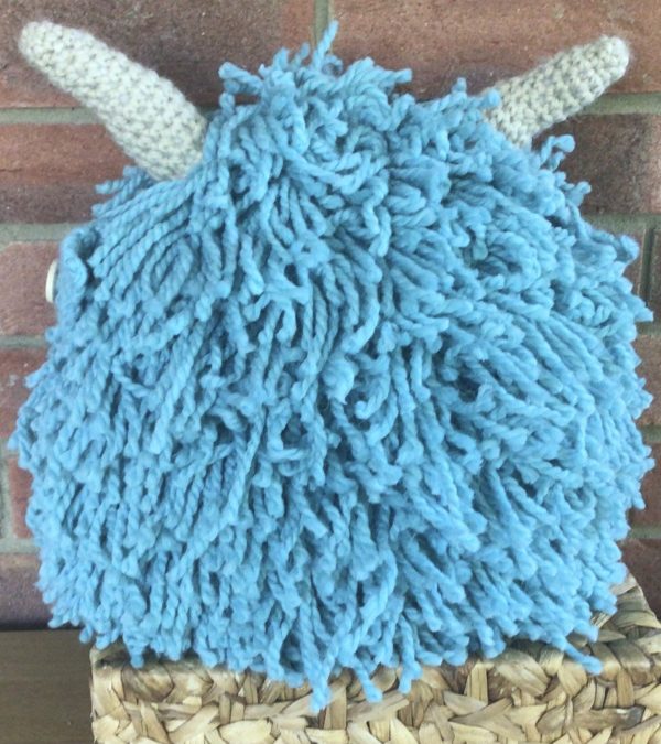 Medium Crochet Highland Cow Cushion - Image 2