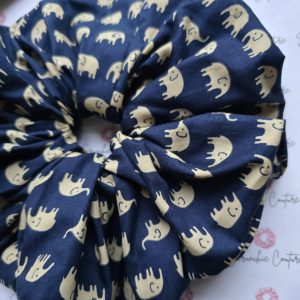 Navy Elephant Scrunchie - Size: XXL