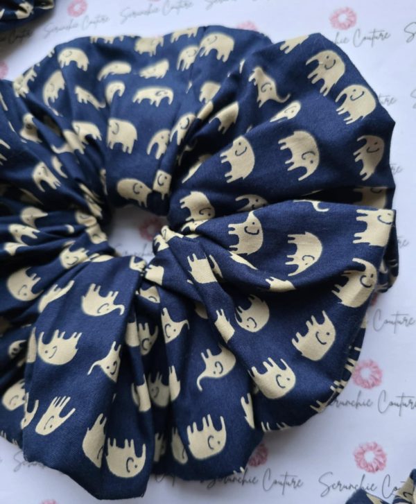 Navy Elephant Scrunchie - Size: XXL