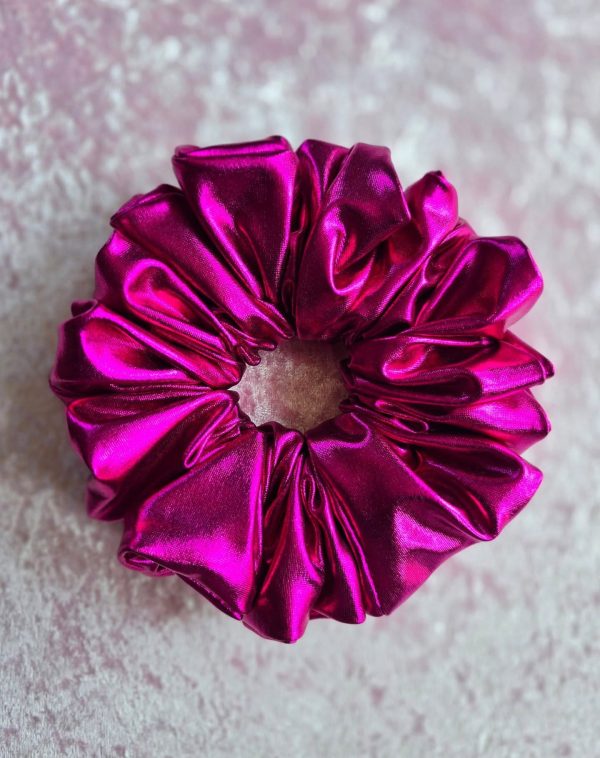 Metallic Pink Scrunchie - Size: XL (XTRA FRILL) - Image 4