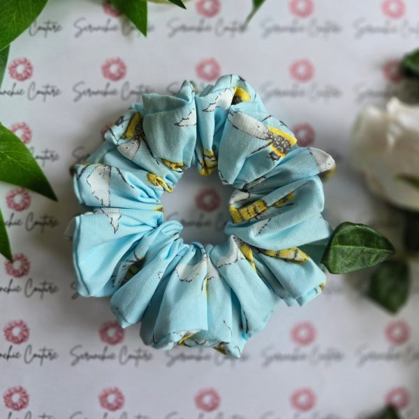 Sky Blue Bumblebee Scrunchie - Size: Regular