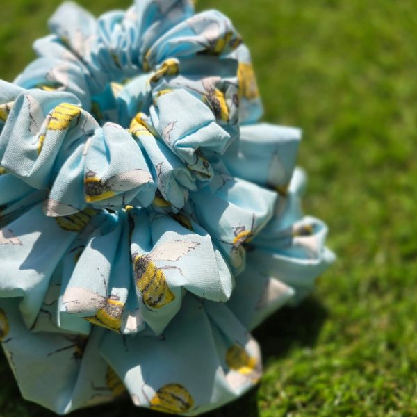 Sky Blue Bumblebee Scrunchie - Size: Regular - Image 6