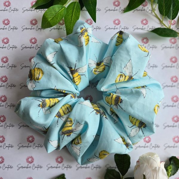 Sky Blue Bumblebee Scrunchie - Size: XXL