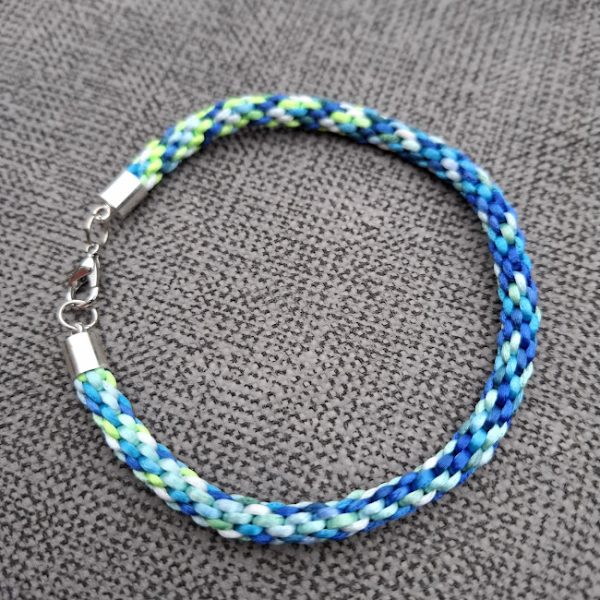 Bracelet 8 inch (Blue with Splash of Green) - Image 2