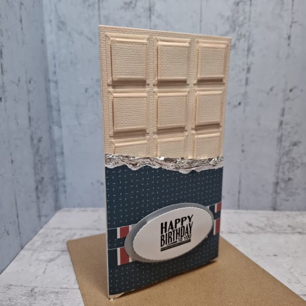 Chocolate Bar Birthday Card (Blue Wrap)