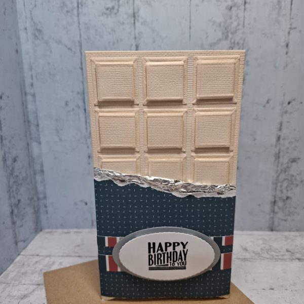 Chocolate Bar Birthday Card (Blue Wrap) - Image 2