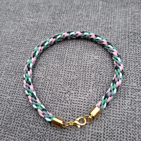 Bracelet 8 inch (Pink Green and Grey) - Image 2