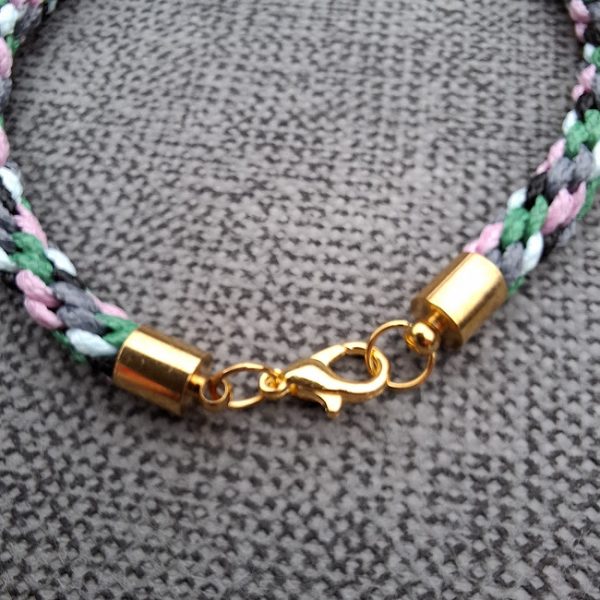Bracelet 8 inch (Pink Green and Grey) - Image 3