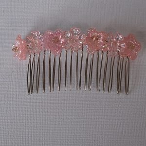 Pink Floral Hair Comb – Decorative Slide