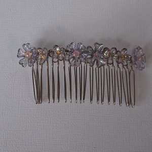 Purple Iridescent Floral Hair Comb – Decorative Slide