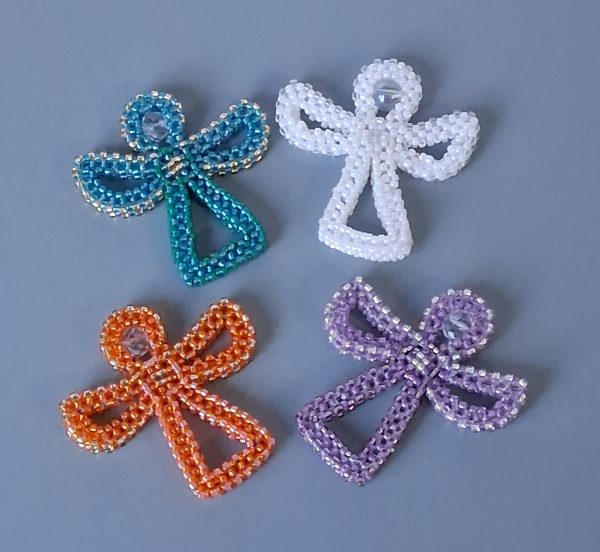 White Beaded Angel – Decoration, Bag Charm or Keyring - Image 2