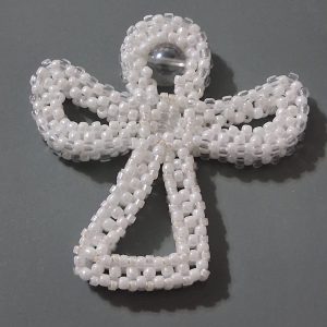 White Beaded Angel – Decoration, Bag Charm or Keyring