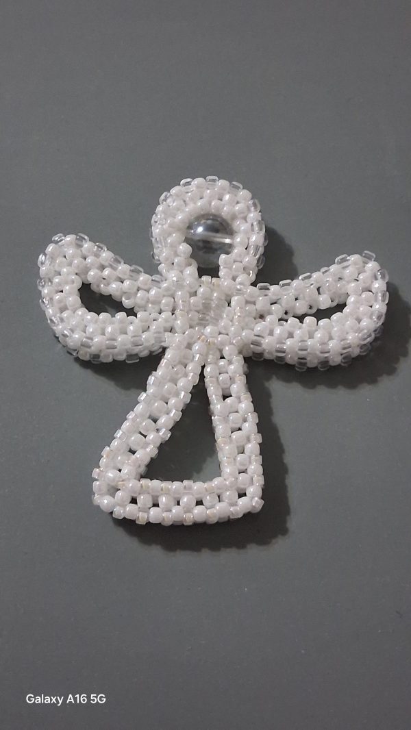 White Beaded Angel – Decoration, Bag Charm or Keyring