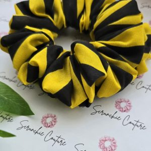 Black & Yellow Stripe Scrunchie - Size: Regular