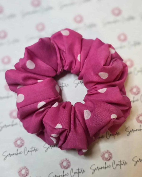 Pink Polka dot Scrunchie - Size: Regular - Image 3