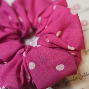 Pink Polka dot Scrunchie - Size: XL