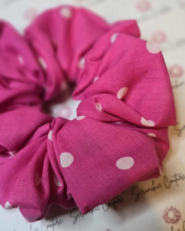 Pink Polka dot Scrunchie - Size: XL