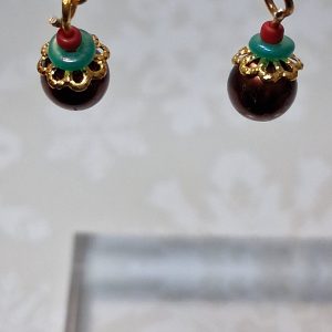 Handmade Gold-Plated Christmas Pudding Earrings