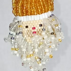 Small Gold Beaded Santa Head