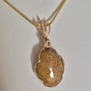 Star coral fossil pendant