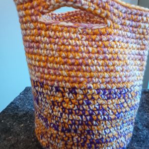 Crochet Orange/Purple Storage Bag