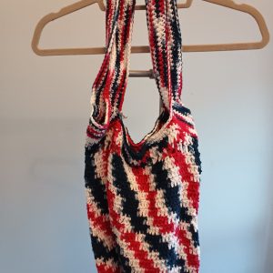 Crochet Red/Blue Shopper
