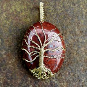 Poppy Jasper tree of life pendant