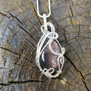 Purple Labradorite sterling silver pendant