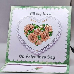 Handmade Valentines Day easel card
