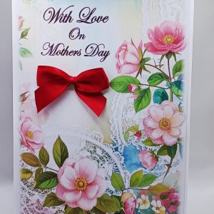 Mothers Day card with bow and glitter