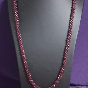 Kumihimo-style garnet necklace