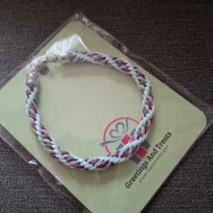 Bracelet 7 inch (Pink Grey and Light Blue)